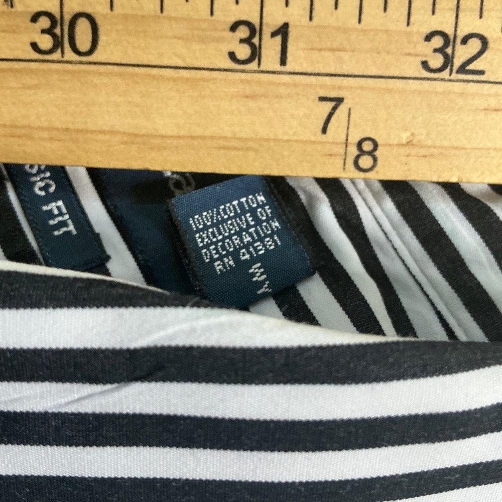 Ralph Lauren Mens Classic Fit Striped Button Down Shirt XL Navy Blue White Pony - Picture 6 of 7